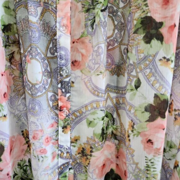 Torrid Vintage Plus Size Victorian Peasant Style Floral Pleated Blouse Size 2X - Picture 4 of 16